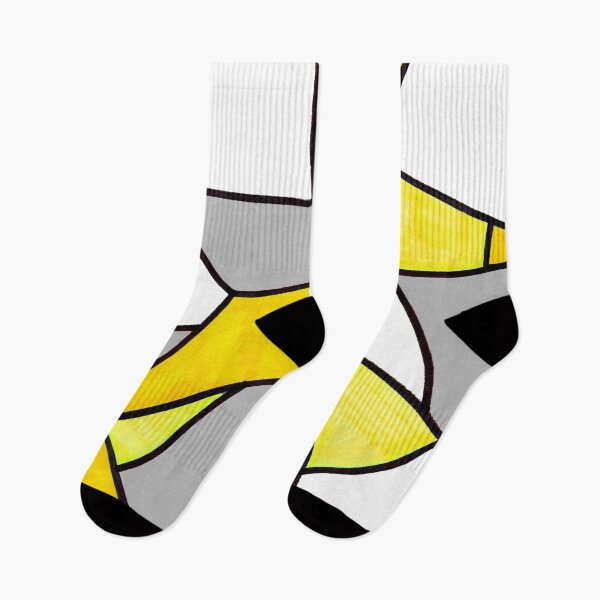 Item preview, Stained Glass Geometric Pattern in Yellow and Grey designed and sold by Harriet Linton.