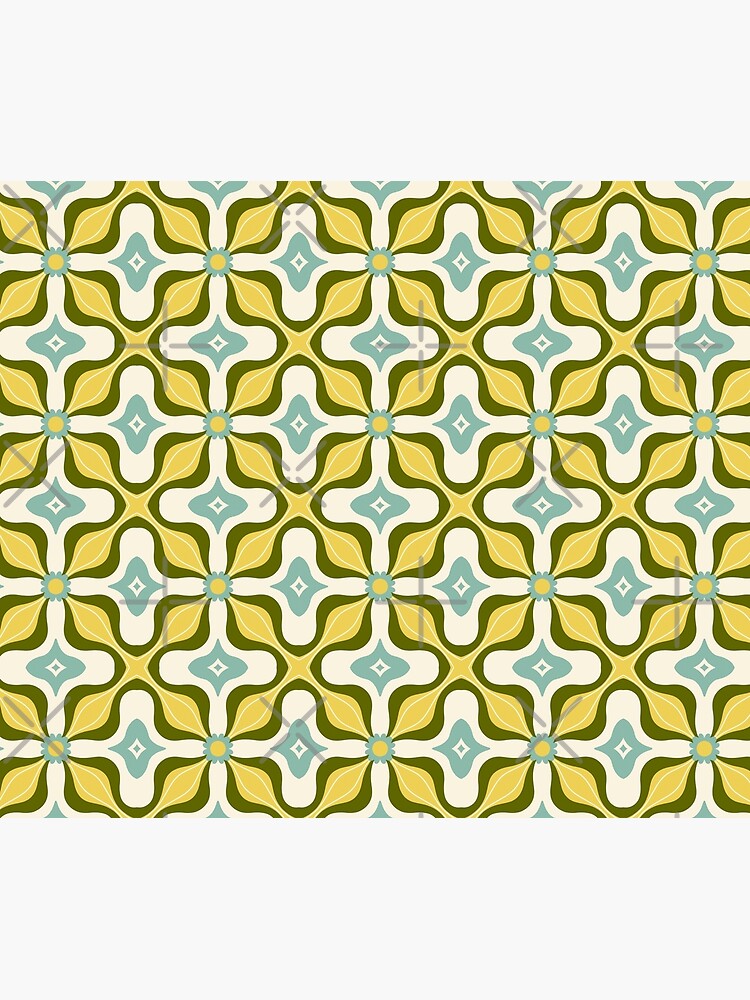 Retro groovy floral vintage 70s pattern by trajeado14