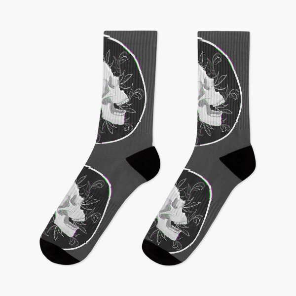 Item preview, Glitching Skull Illustration in Black and White designed and sold by KimVanG.