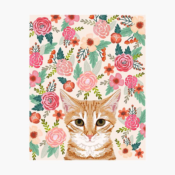 Item preview, Chat tigré fleurs printemps mignon girly cat lady cadeaux orange tabby chat propriétaires designed and sold by PetFriendly.