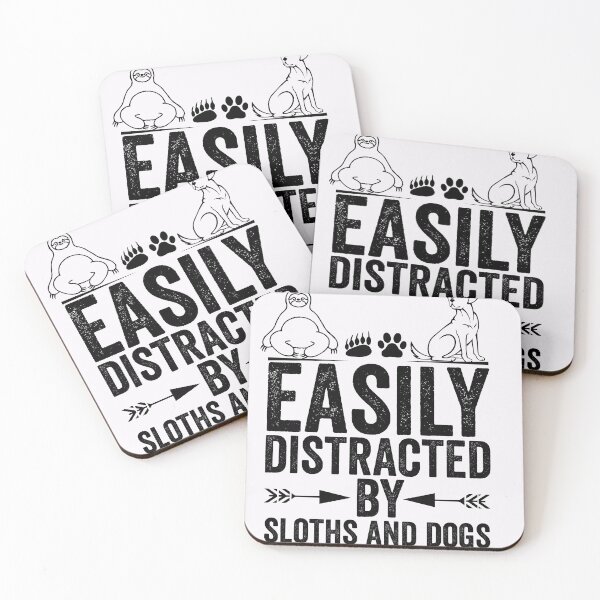 Item preview, Easily Distracted By Sloths And Dogs Funny Sloths And Dogs Lovers designed and sold by alipapi.
