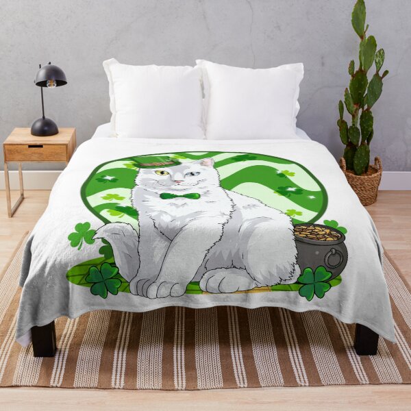 Item preview, Turkish Angora Cat Irish Leprechaun St. Patricks Day designed and sold by Nosek1ng.