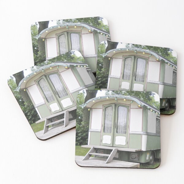 Item preview, Green Gypsy Caravan at Parkkaffee, Belgium designed and sold by wineandwords.