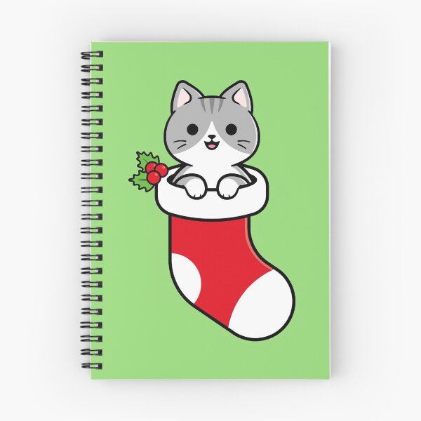 Item preview, Cute Gray Tabby Cat Inside a Christmas Stocking designed and sold by Gudland.