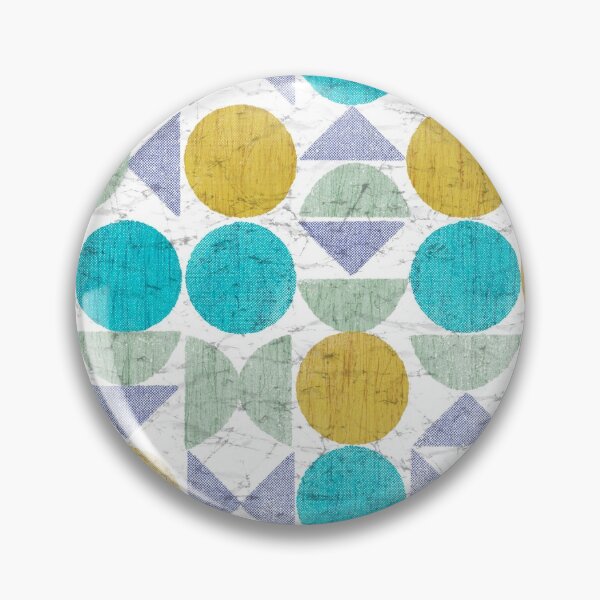 Item preview, Geométrico moderno de mediados de siglo con textura en verde azulado mostaza, azul y verde designed and sold by vinpauld.