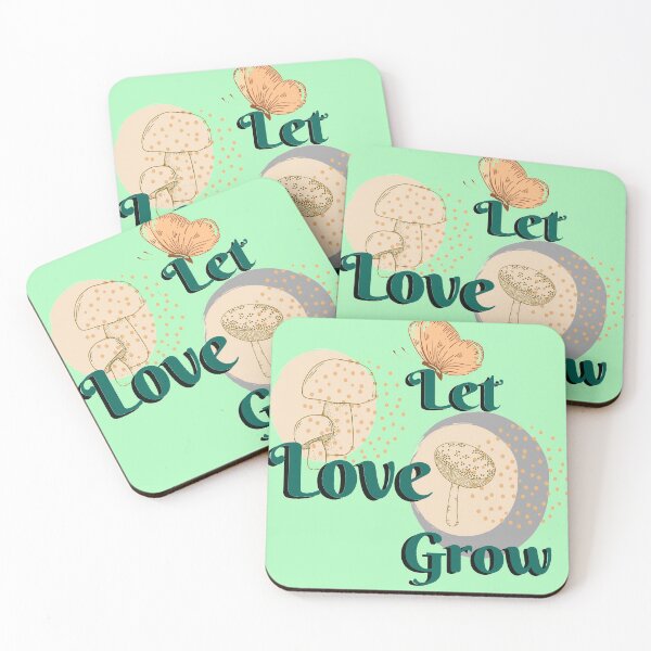 Item preview, Boho Let Love Grow Modern Aesthetic Mushrooms Lettering designed and sold by kestrada2906.