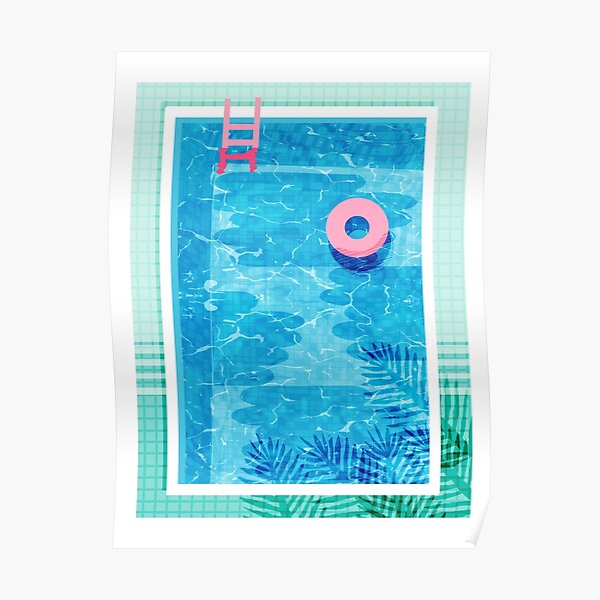 Chillin' - swimming pool vacation palm springs resort country club swim team athlete swimmer Poster