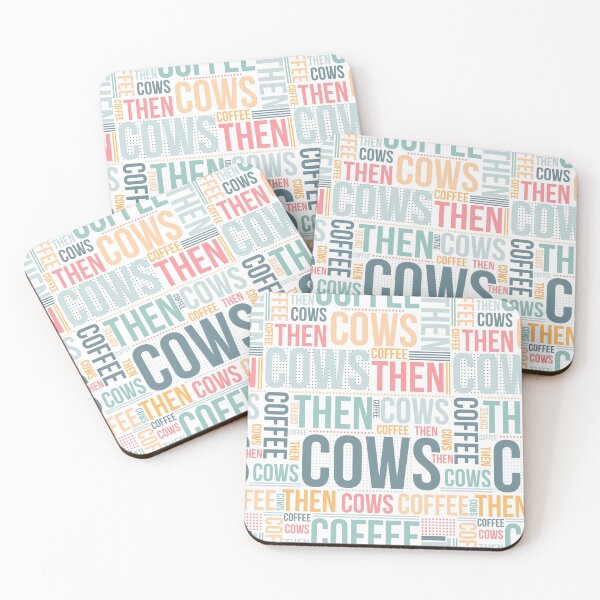 Item preview, coffee then cows typography pattern designed and sold by NajoFashions.