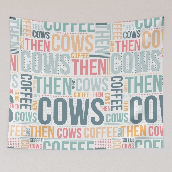 Item preview, coffee then cows typography pattern designed and sold by NajoFashions.
