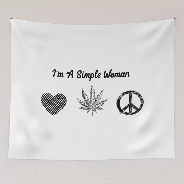 Item preview, I'm A Simple Woman Peace Love Cannabis Weed Smoking T-shirt Gift designed and sold by minstore.