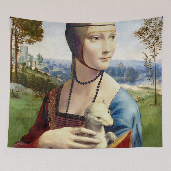 Item preview, Lady with an Ermine - With Background (Portrait of Cecilia Gallerani) designed and sold by brushandframes.