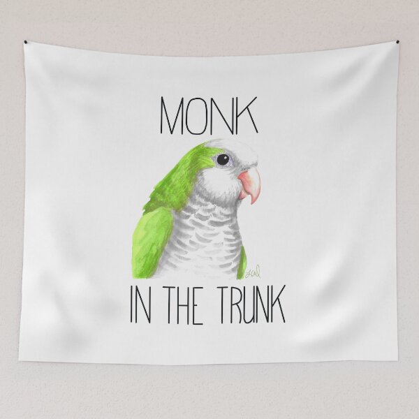 Item preview, Monk in the Trunk (Monk Parakeet) designed and sold by LauraWolfArtist.