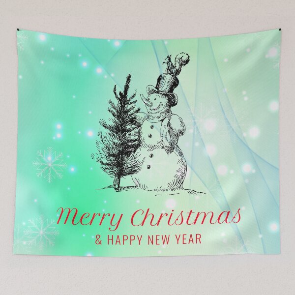 Item preview, Christmas bright background with hand drawn Christmas tree and Christmas snowman and xmas decorations  designed and sold by mashmosh.