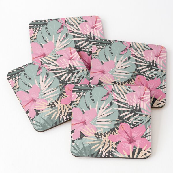 Item preview, Red Hibiscus with Tropical Leaf Palm designed and sold by Web CreationsNL.