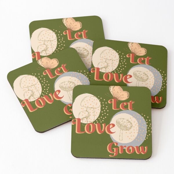 Item preview, Boho Let Love Grow Modern Aesthetic Mushrooms Lettering designed and sold by kestrada2906.