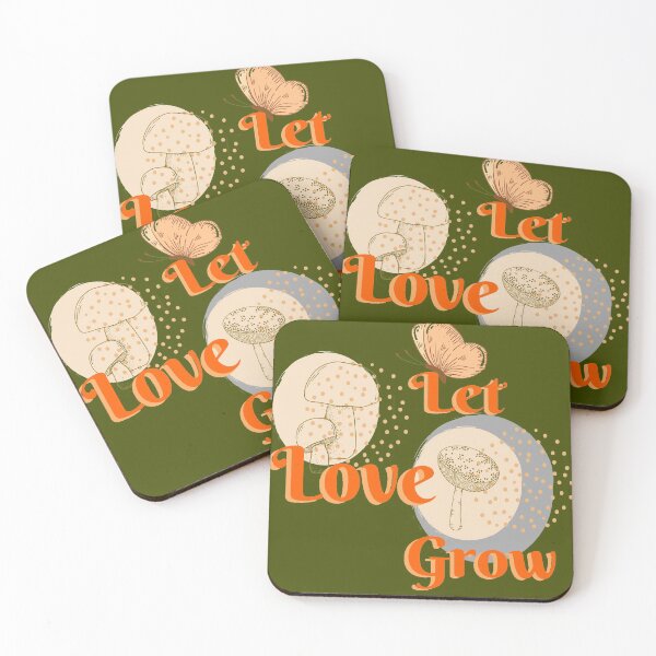 Item preview, Boho Let Love Grow Modern Aesthetic Mushrooms Lettering designed and sold by kestrada2906.