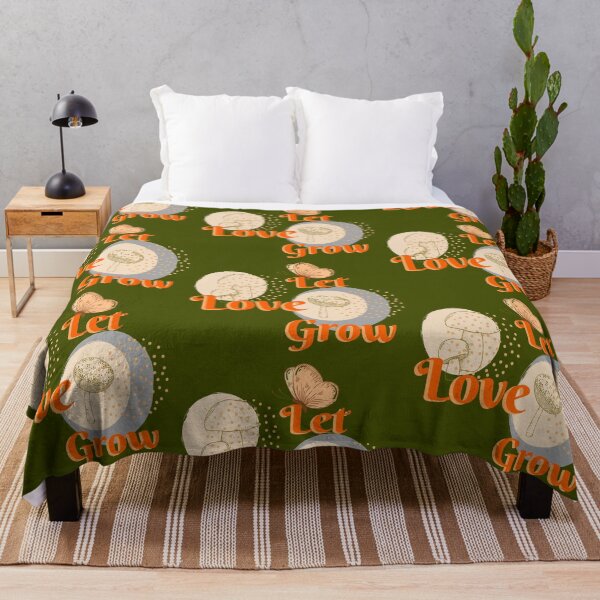 Item preview, Boho Let Love Grow Modern Aesthetic Mushrooms Lettering designed and sold by kestrada2906.