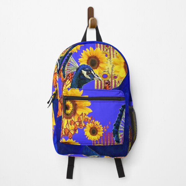 Item preview, BLUE PEACOCK & YELLOW SUNFLOWERS BUTTERFLY ABSTRACT ART designed and sold by sharlesart.