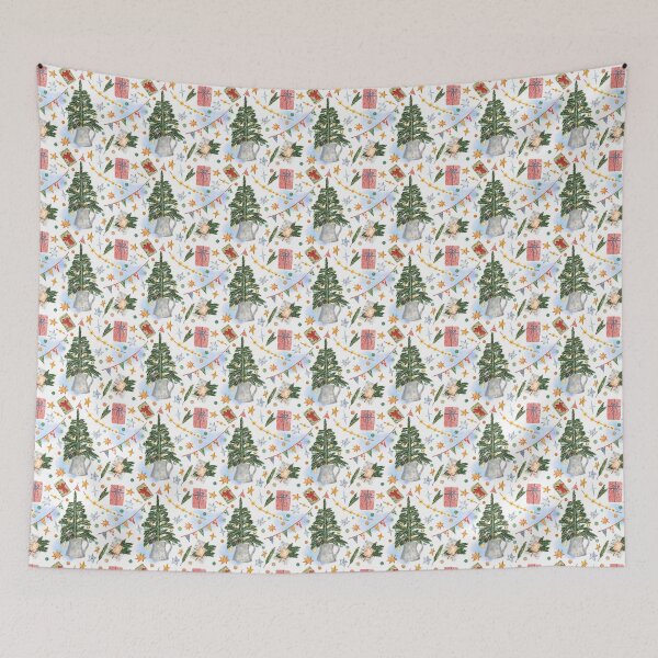 Item preview, Seamless pattern with festive watercolor illustrations. designed and sold by linagaiaart.