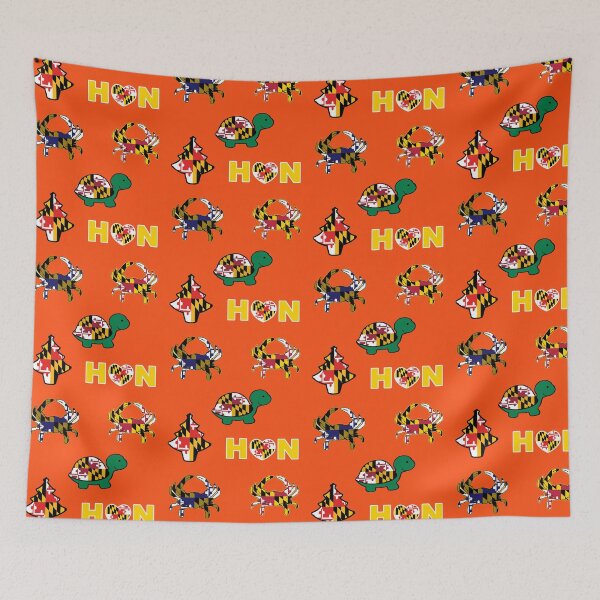 Item preview, Maryland State Flag Christmas Tree Banner Baltimore Hon Turtle Heart Orange designed and sold by Draculaura2009.