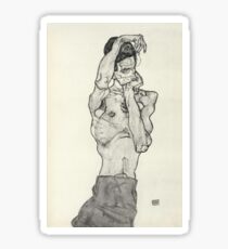 Egon Schiele - Zeichnungen II. 1914 Expressionism Portrait Sticker