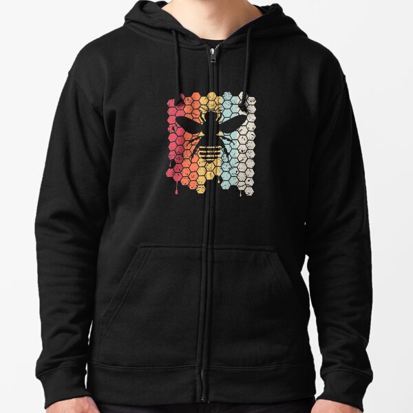 Bee Retro Vintage 70s Style for Bee Lovers T-shirt Zipped Hoodie