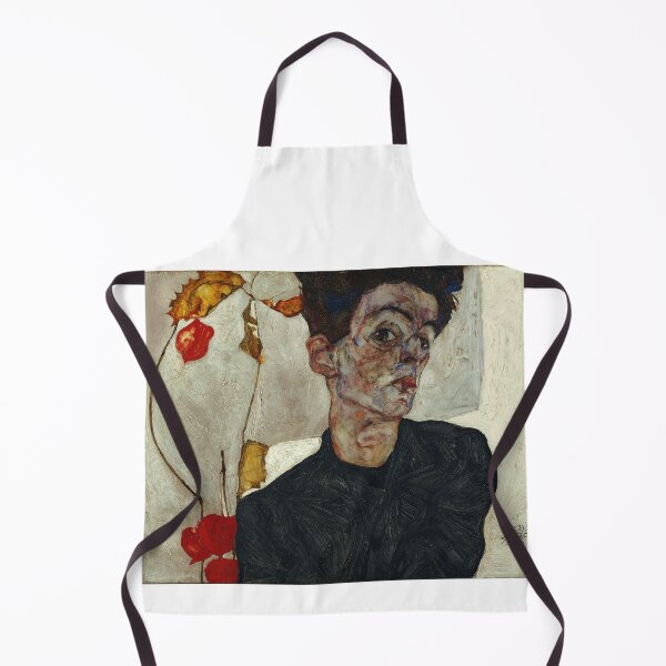 Item preview, Artist Egon Schiele - Self portrait with chinese lantern plant, art designed and sold by des1984.