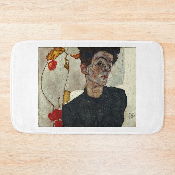 Item preview, Artist Egon Schiele -  Self portrait with chinese lantern plant, art designed and sold by des1984.