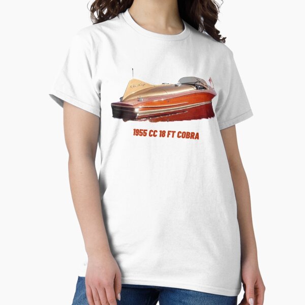 Vintage 1955 Chris Craft Cobra Unisex Heavy Cotton Tee by Retro Boater