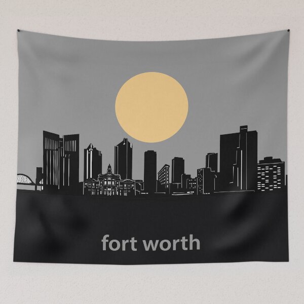 Item preview, fort worth skyline minimal designed and sold by BekimART2.