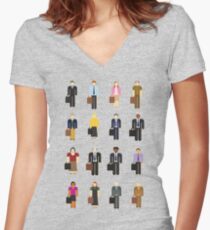 The Office: Characters Women's Fitted V-Neck T-Shirt