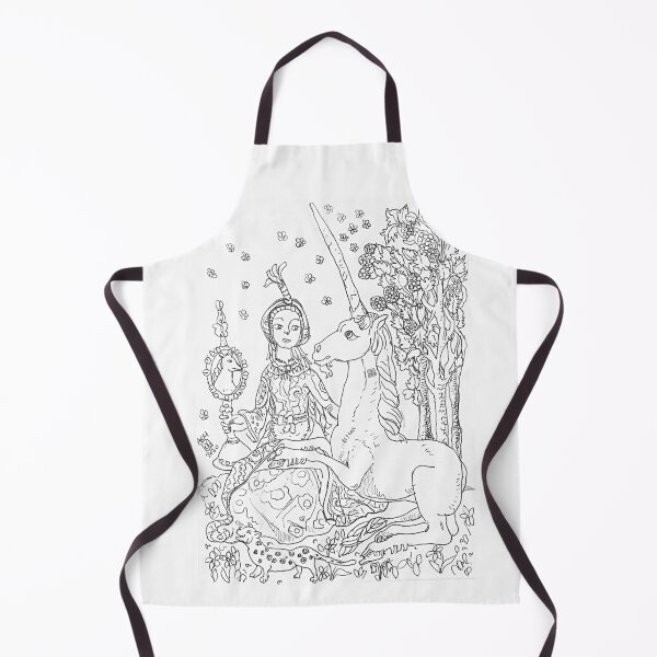 Item preview, Medieval Art - Lady and the Unicorn (Ink drawing by AliceCCI) designed and sold by VanyssaGraphics.