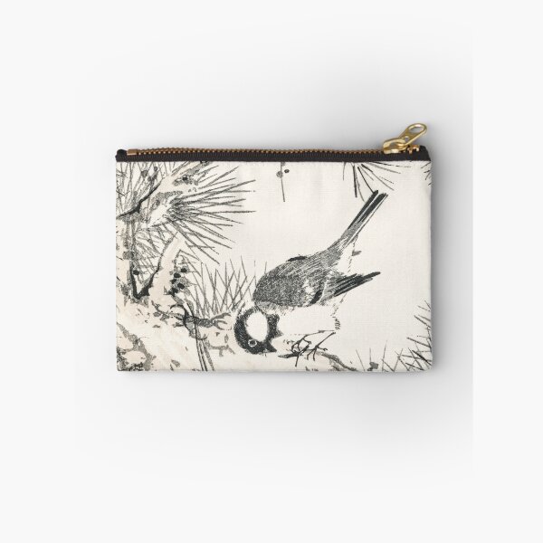 Item preview, japanese willow tit and pine tree illustration 43380644541 designed and sold by Bird-Lore.