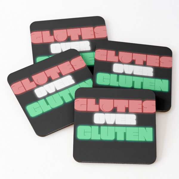 Item preview, Glutes Over Gluten - Maroon/White-Grey/Green designed and sold by miTeless seDign.