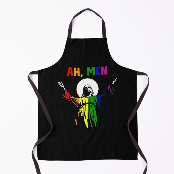 Item preview, Ah, Men - Funny LGBT Gay Pride Jesus Rainbow Peace Flag designed and sold by Manisma Road.