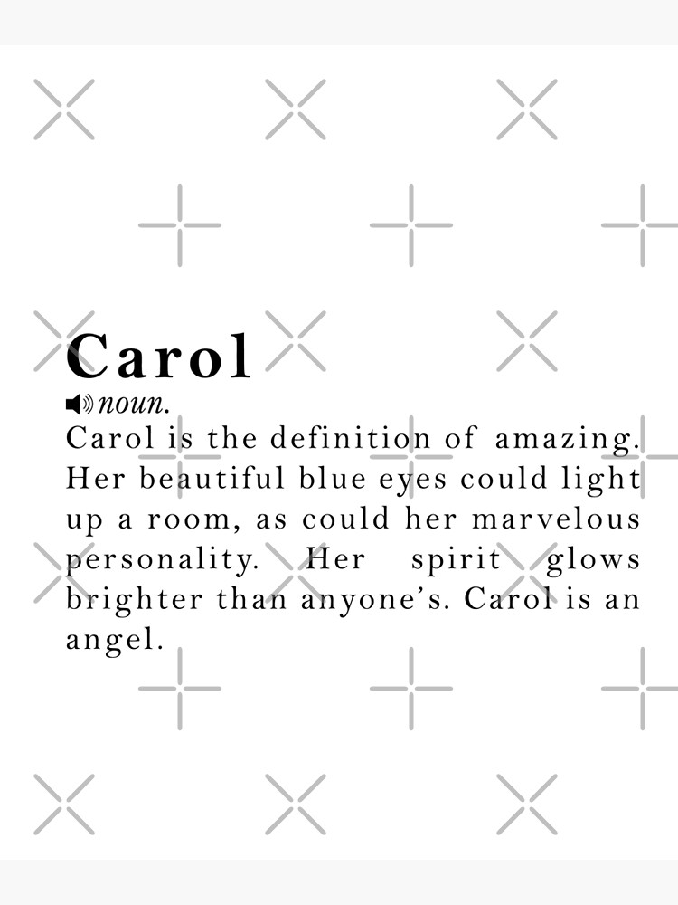 carol-name-definition-meaning-poster-by-peachyline-redbubble