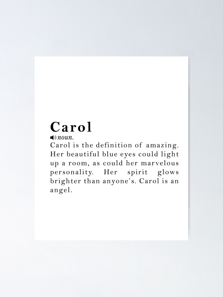  Carol Name Definition Meaning Poster By Peachyline Redbubble