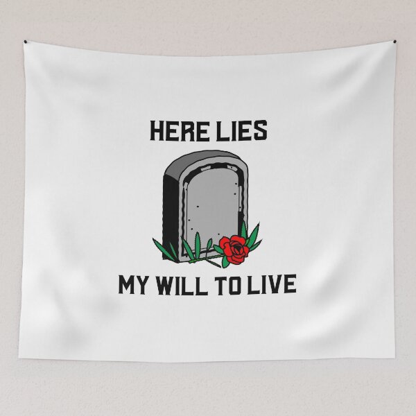 Item preview, Here lies my will to live- sarcastic millennial humour designed and sold by josephsteez.