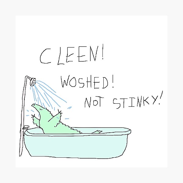 Clean! Bathed! Showered! Photographic Print
