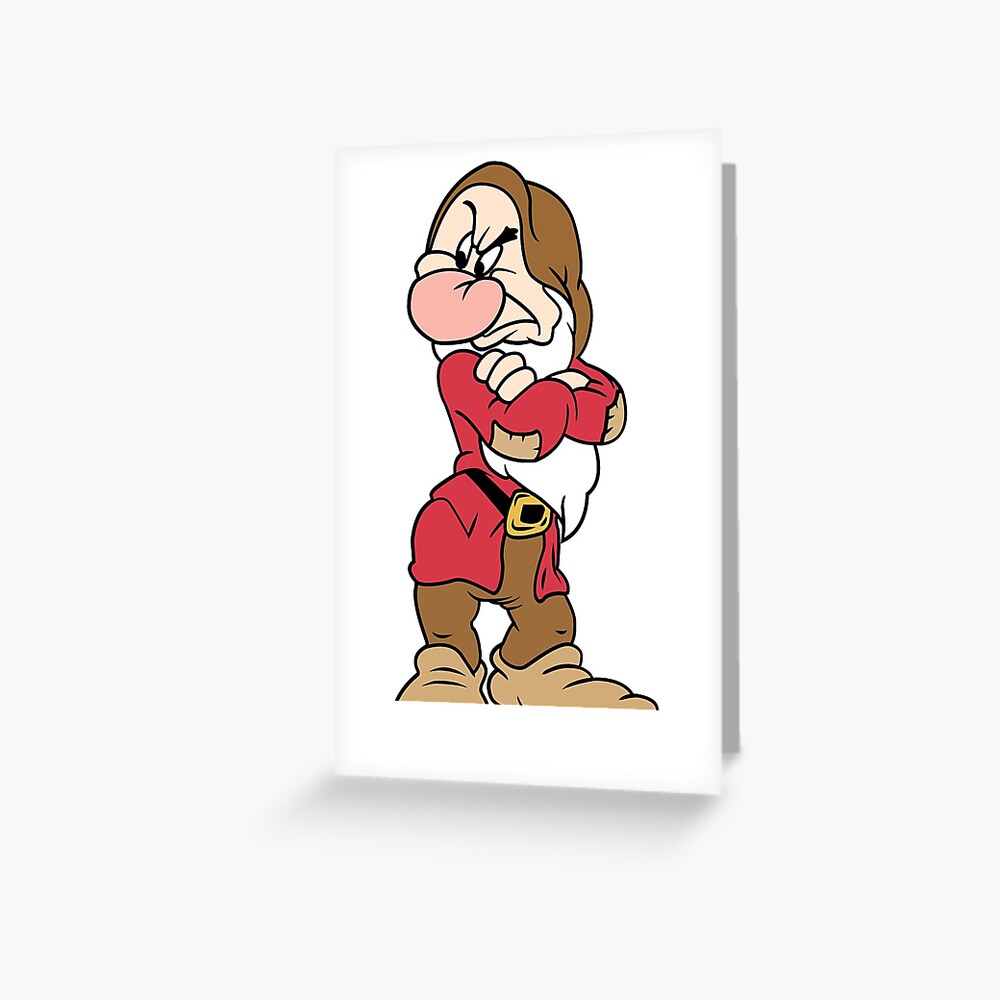 Grumpy Snow White And The Seven Dwarfs Greeting Card By Angelescar Redbubble 