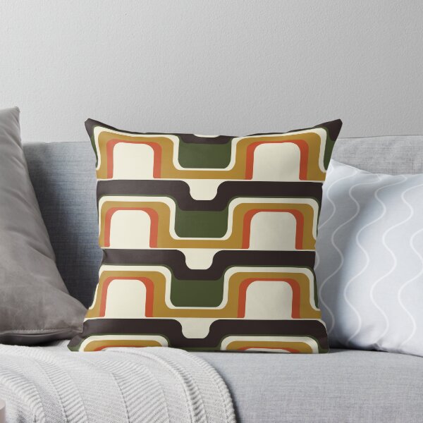 Mid-Century Modern Meets 1970s Throw Pillow