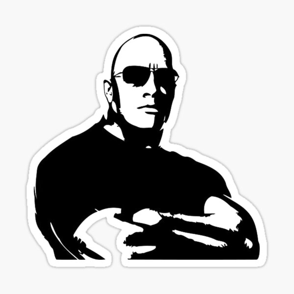 Dwayne the rock Johnson 1990's funny picture  Sticker for Sale by  nydollarslice