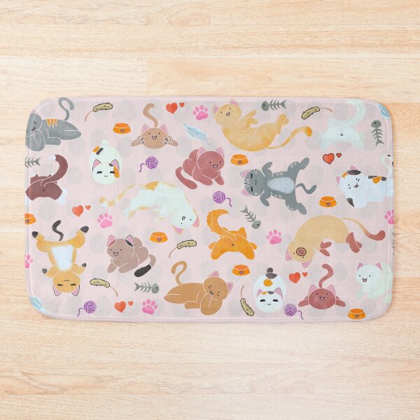 Item preview, Pink Cats and Fishbones | Personalized Patterns designed and sold by KawaiiFavors.