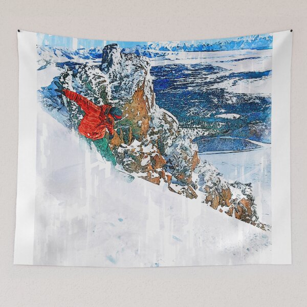 Item preview, Snowboarder Glides Down. For snowboarding Lovers designed and sold by ColortrixArt.