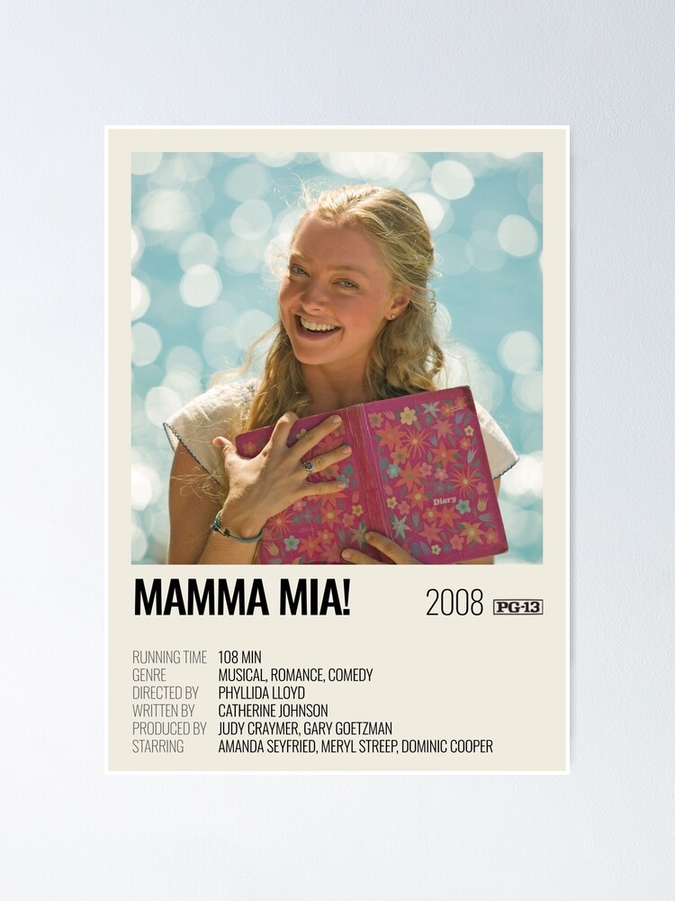 Mamma Mia 08 Movie Poster Poster By Sistertea Redbubble