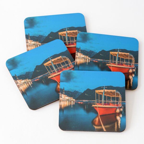 Item preview, Sunset in Kotor Bay, postcard-perfect town of Perast, Montenegro designed and sold by SvetlanaSF.