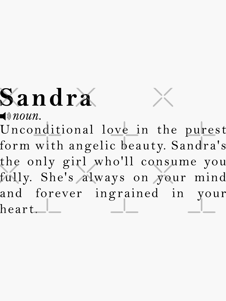"Sandra Name Definition Meaning" Sticker for Sale by peachyline Redbubble