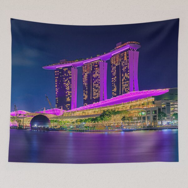 Item preview, Marina Bay Sands in Singapore after sunset designed and sold by SvetlanaSF.