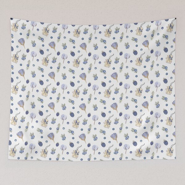 Item preview, Juniper, flowers and herbs on white designed and sold by Flowersforbear.