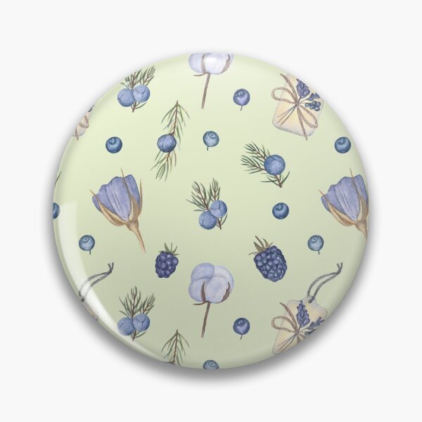 Item preview, Juniper, flowers and herbs on green designed and sold by Flowersforbear.